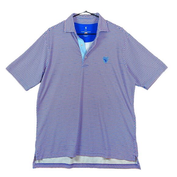 Fairway & Greene Mens Shirt Patriotic Star Golf Polo Short Sleeve Stretch Medium - Picture 1 of 13